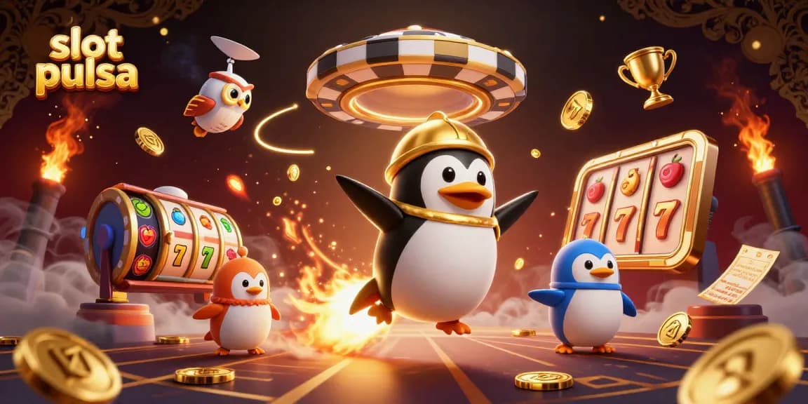 Menangkan permainan slot pulsa dengan grafis kasino yang menarik dan simbol keberuntungan.