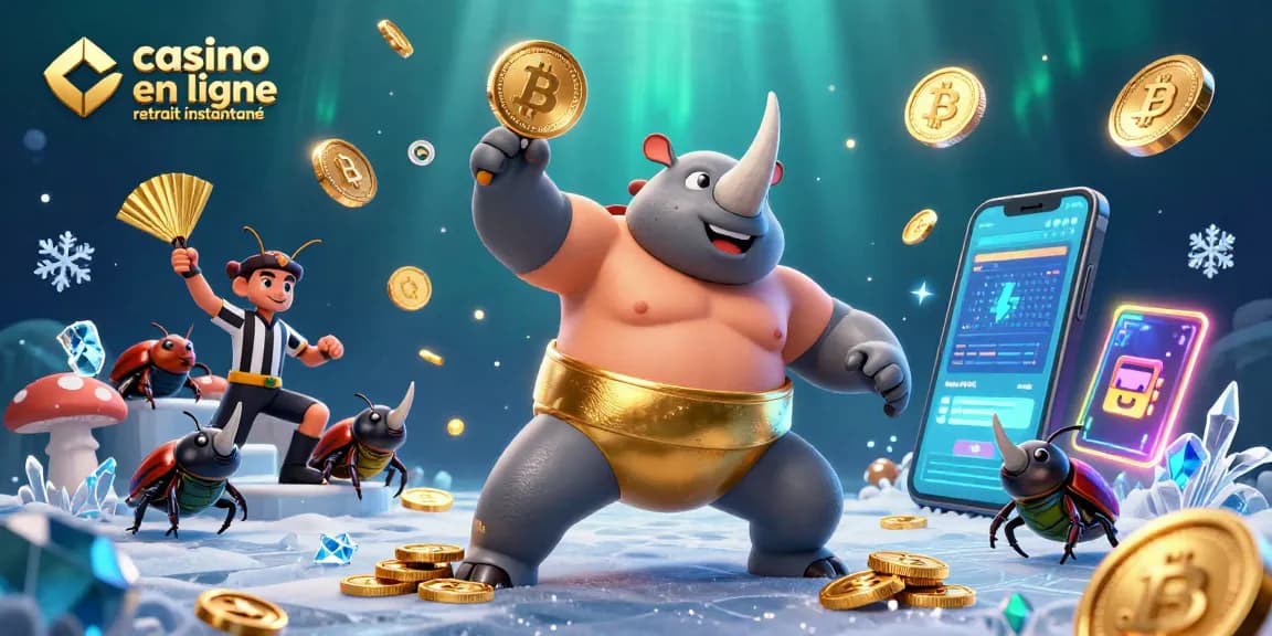 Vivre l'action au casino en ligne retrait instantané avec un champion sumo et des pièces d'or volantes.