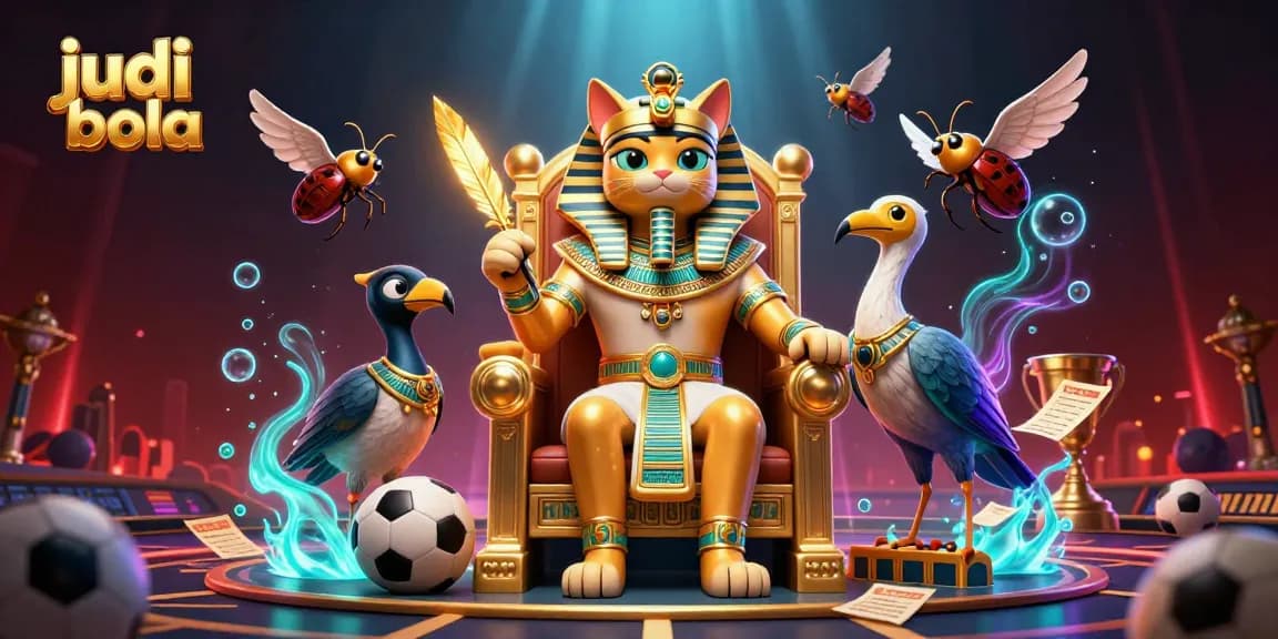 Judi bola dengan elemen taruhan olahraga di ilustrasi 3D yang menarik.