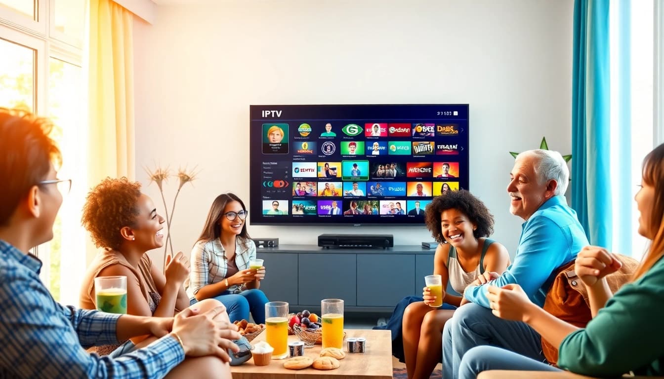 Experience the excitement of a free iptv trial with family in a cozy living room atmosphere.