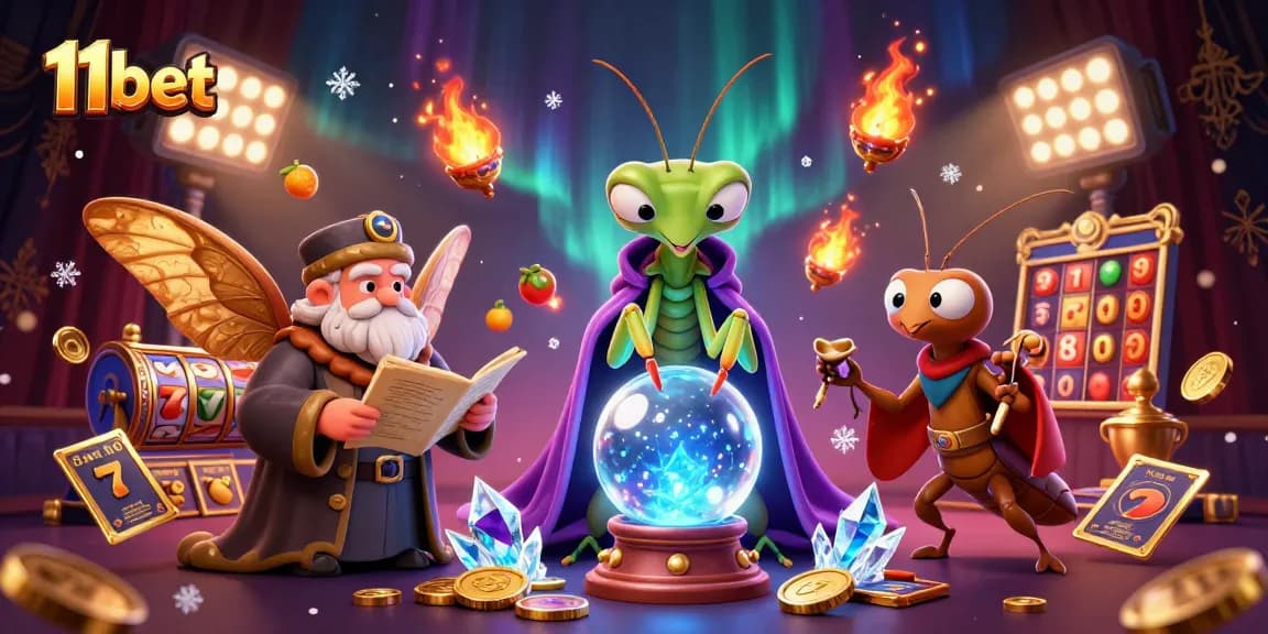 Experience exciting gaming with 11bet as characters explore fortune and luck in a vibrant digital casino scene.