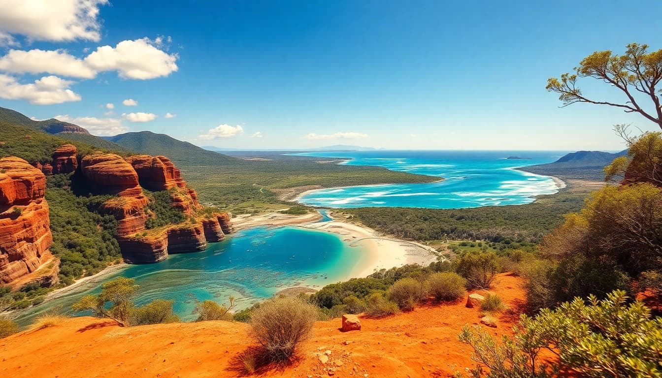 Capture Australia's breathtaking landscapes featuring diverse terrains and vibrant colors.