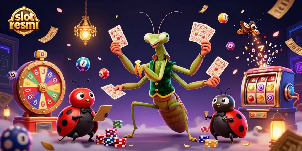 Gambarkan slot resmi dengan karakter kartun 3D dan elemen perjudian yang dinamis.