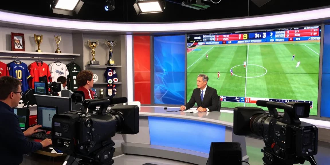 Engaging sports broadcasting setup for koora tv covering live football matches.