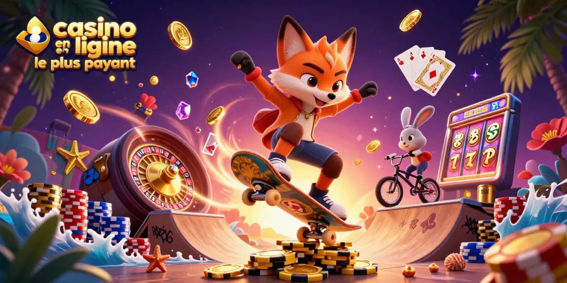 Obtenez des gains au casino en ligne le plus payant avec des renards et des lapins jouant aux jeux d'argent.