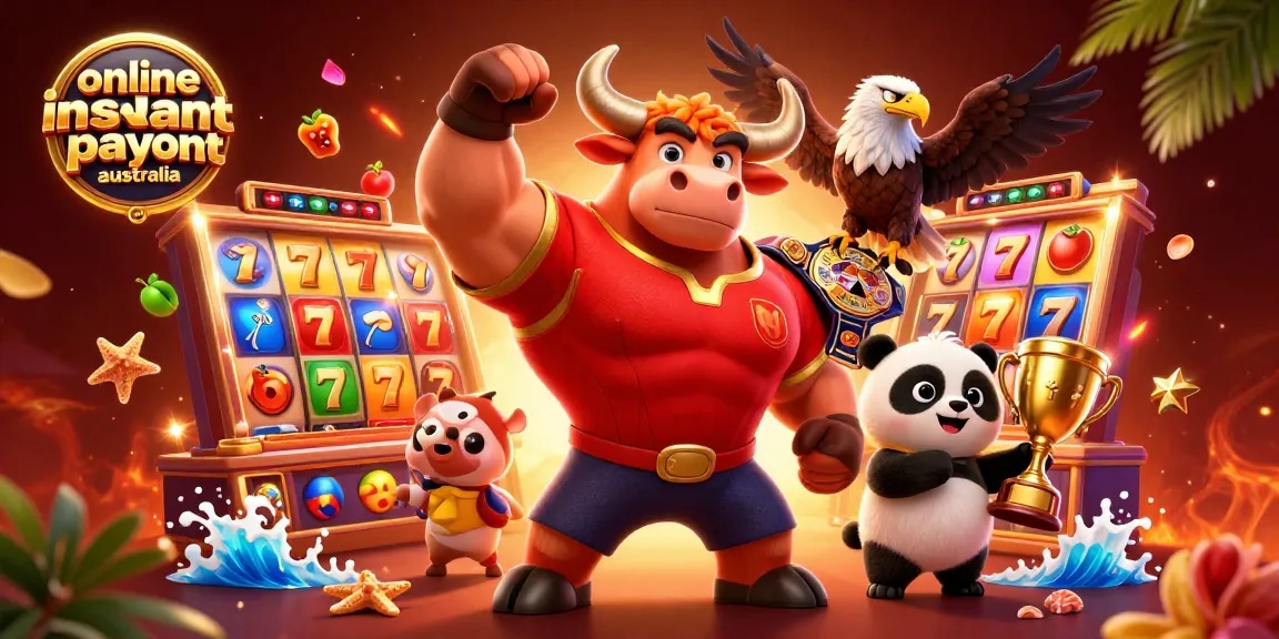 Engage in thrilling action at online casino instant payout Australia with vibrant 3D characters celebrating wins.