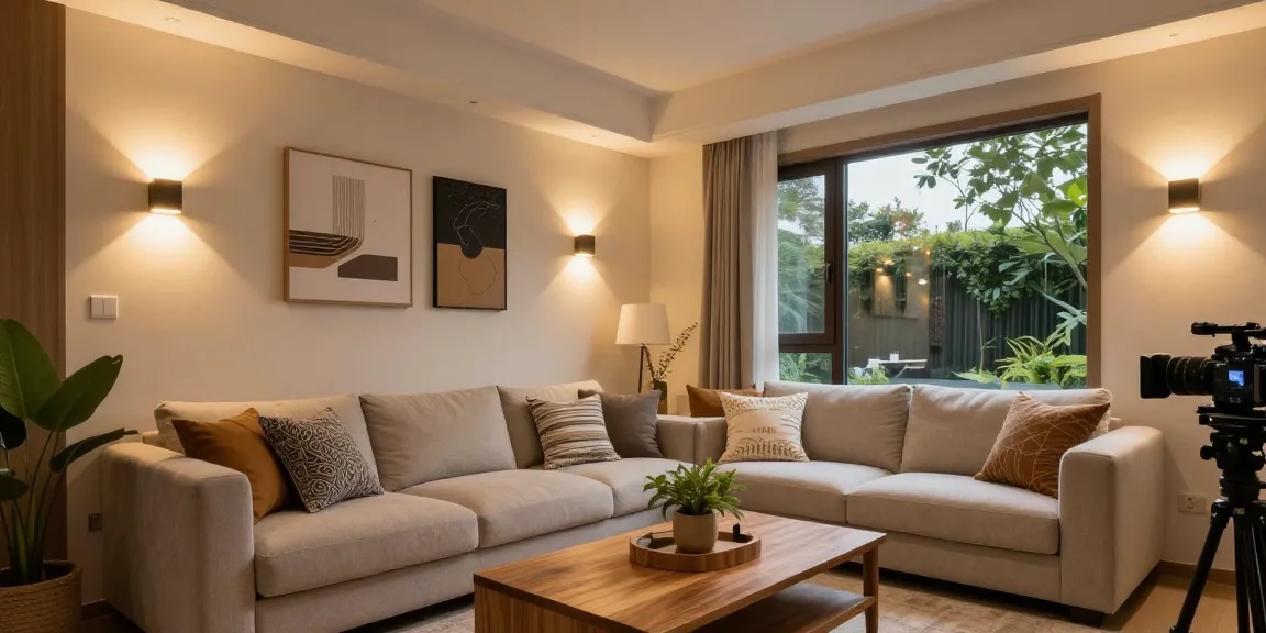 Aplice tavan moderne iluminează un living elegant, accentuând designul interior contemporan.