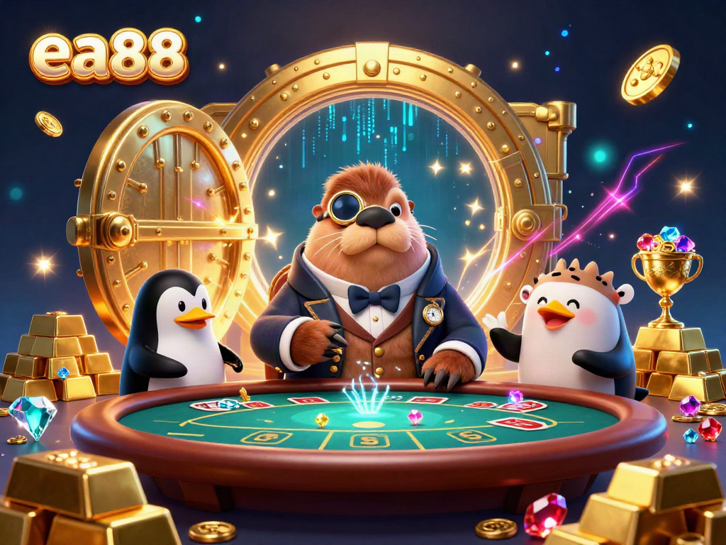 Experience thrilling gameplay at EA88 with unique characters in a vibrant casino setting.