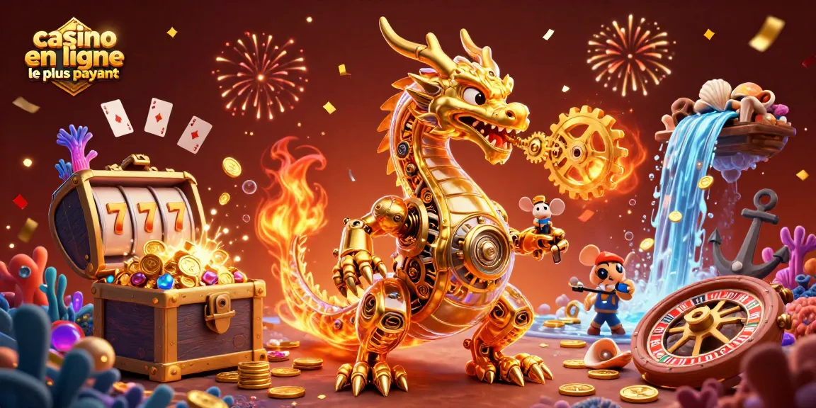 Imaginez le "casino en ligne le plus payant" avec un dragon d'or mécanique et des trésors sous-marins scintillants.