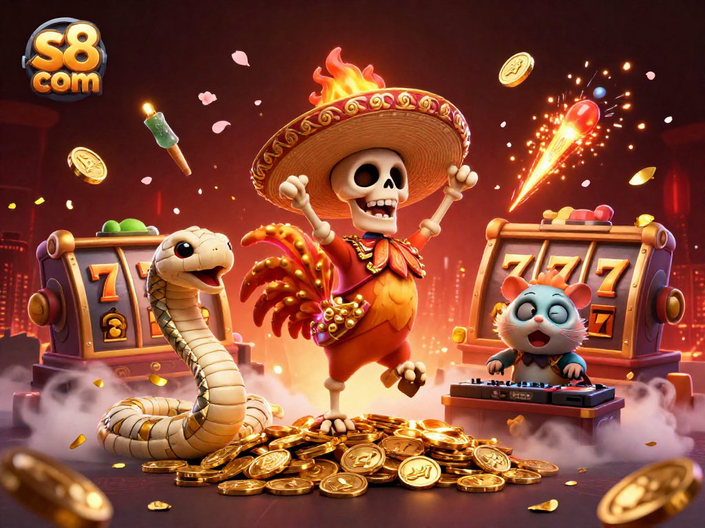 Join the festive celebration of gameplay with s8 com's unique online experiences featuring casino-themed characters.