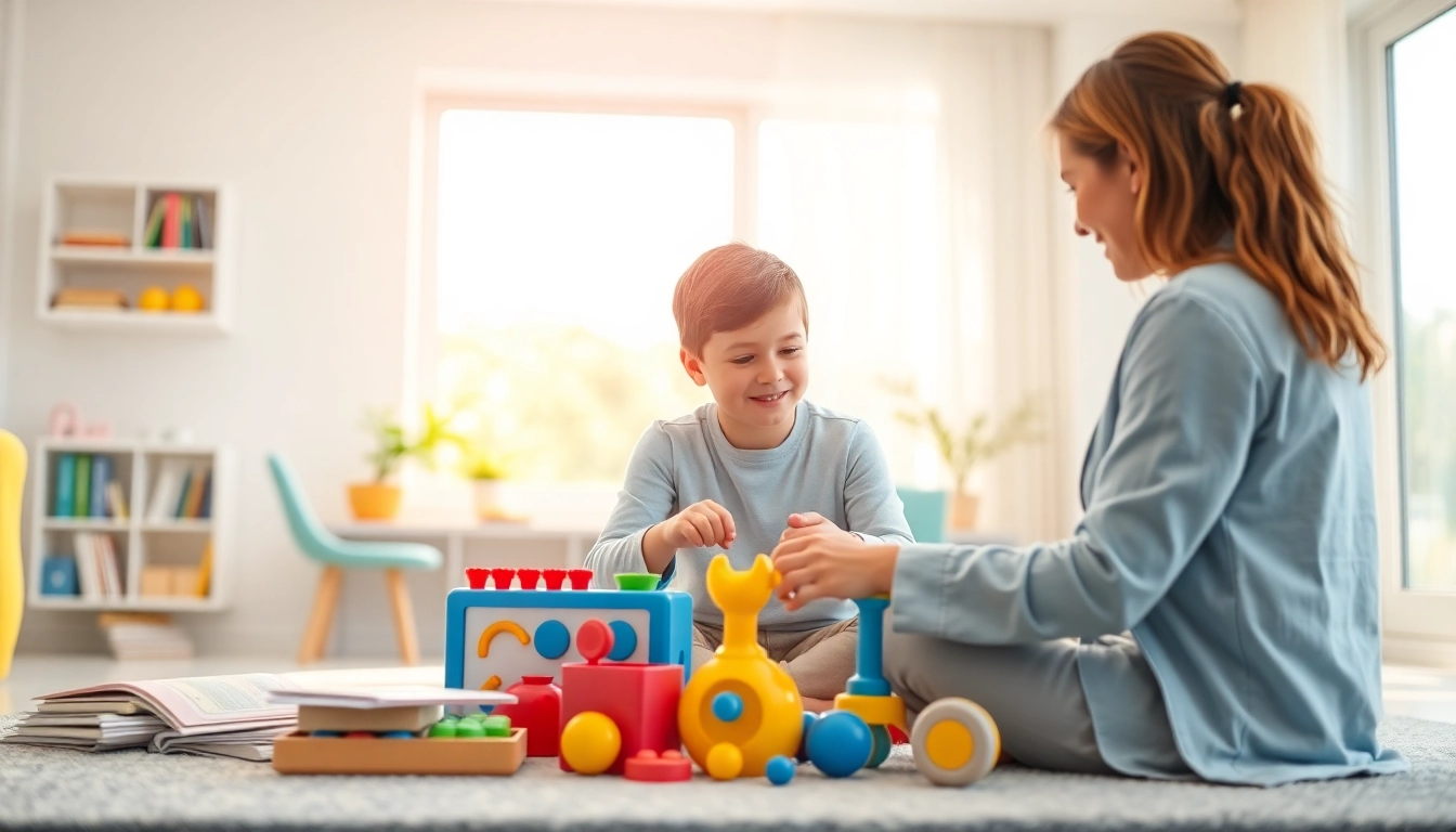 Enhancing skills through ABA therapy in Novi with a caring therapist and child.