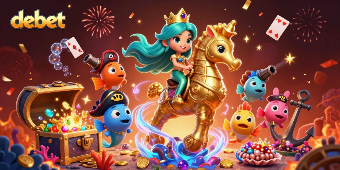Engage with debet-themed casino adventures amidst vibrant underwater elements and dynamic characters.