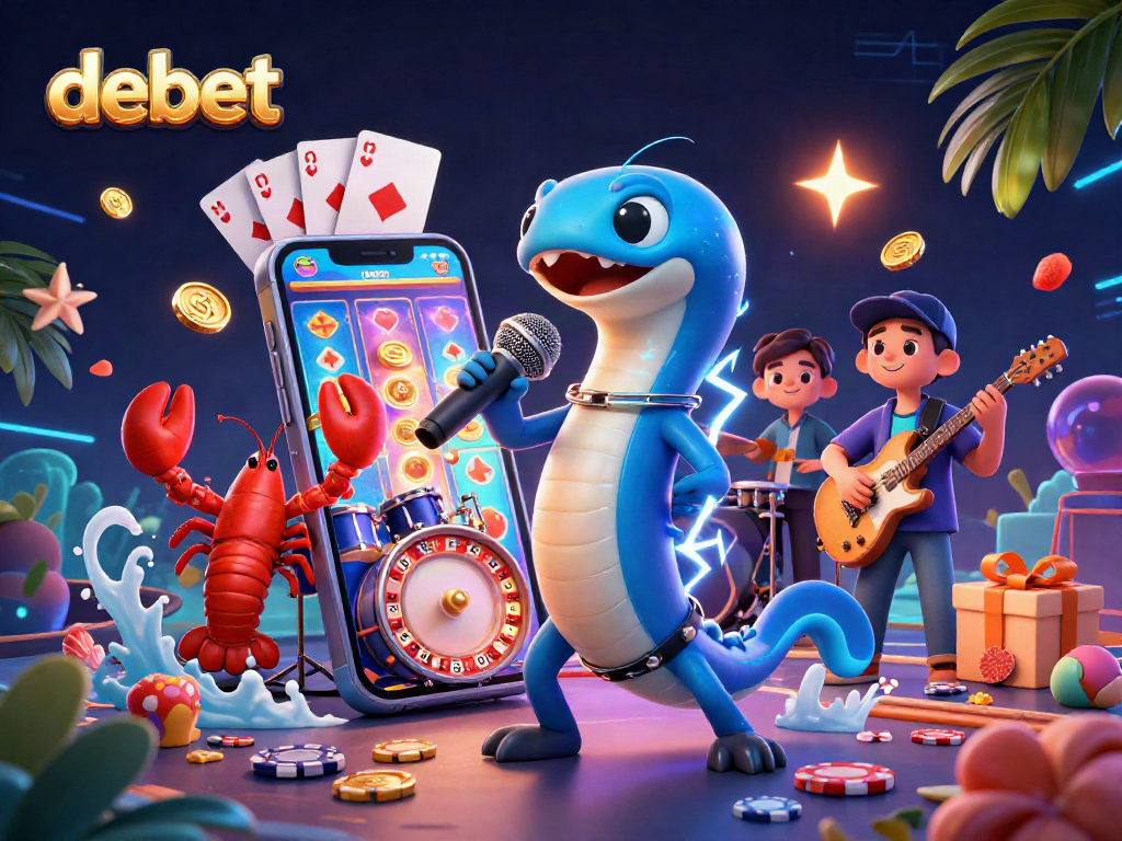 Engage with debet's thrilling underwater casino adventure featuring a DJ eel and vibrant game elements.