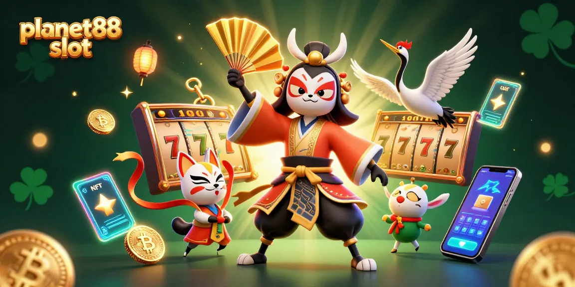 Engage with planet88 slot through this vibrant illustration showcasing traditional elements and exciting game features