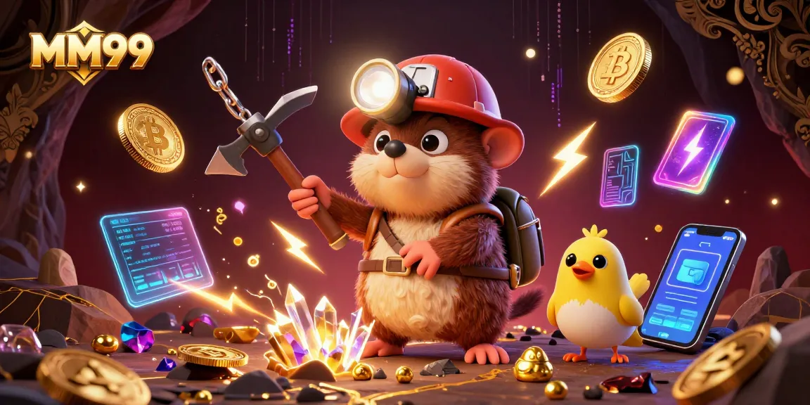 Engage with MM99 while exploring a vibrant 3D treasure hunting casino adventure full of cryptocurrencies.