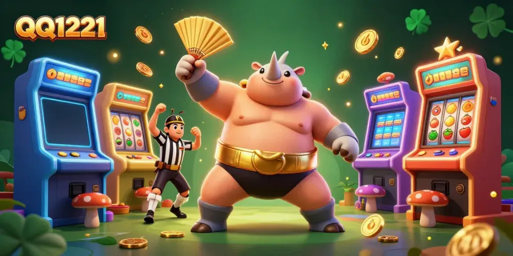Experience the thrill of QQ1221 with a vibrant scene of a beetle champion amidst golden coins!