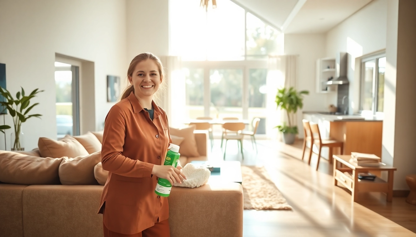 Engaging bond cleaning process showcasing a sparkling living room.