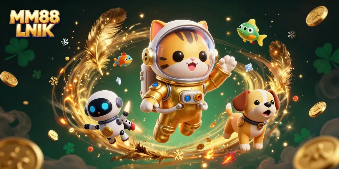 Engage with the thrilling MM88 LNIK casino adventure featuring a space astronaut cat and unique gaming elements.