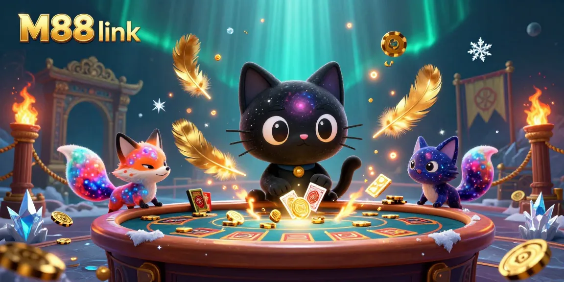 Engage with the excitement of the M88 link casino universe featuring cosmic elements and vibrant characters.