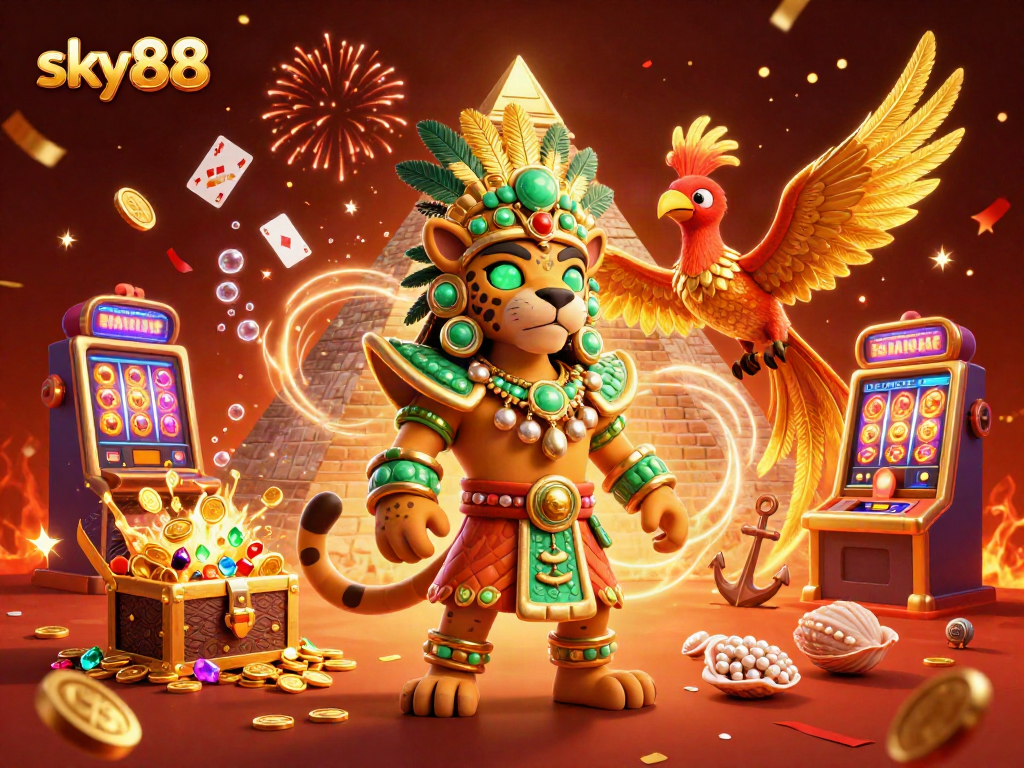 Engage with thrilling games at sky88, featuring vibrant elements from slots and lively character interactions.