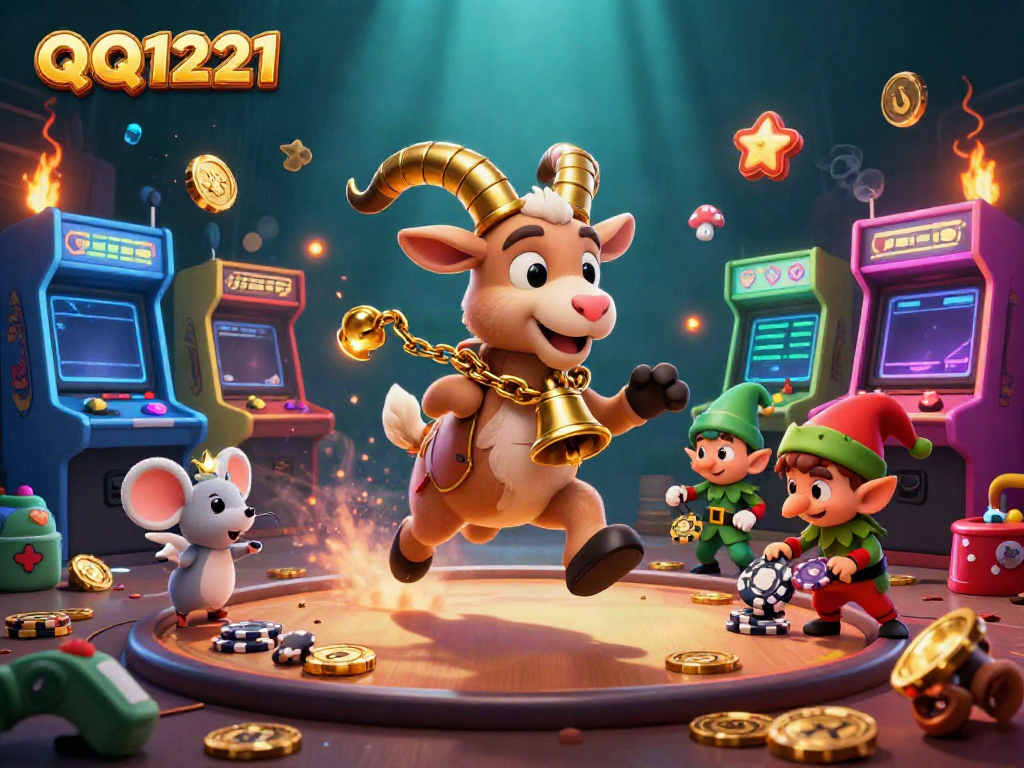 Engage with QQ1221 in a festive horror casino scene, featuring Krampus, an angel mouse, and mischievous gremlins.
