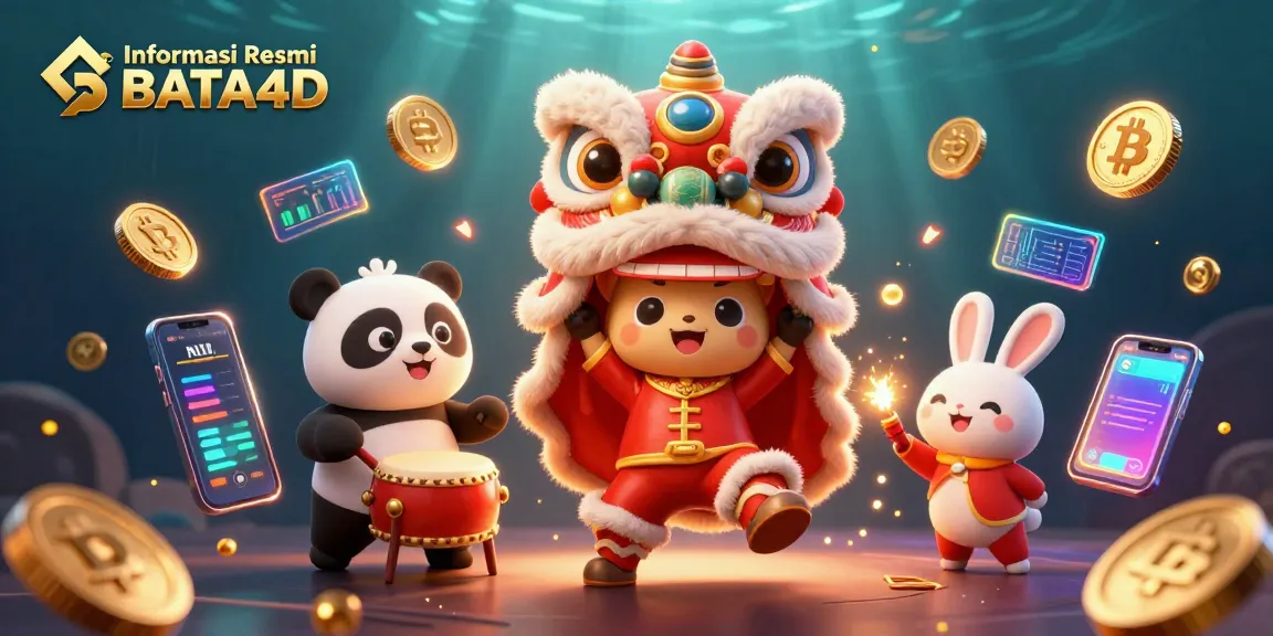 Engage with Informasi Resmi BATA4D while enjoying rich visuals of a dynamic online casino scene featuring vibrant characters and crypto elements.