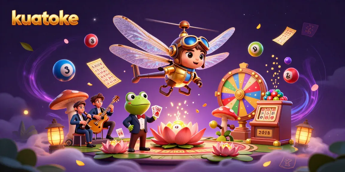 Engage in thrilling gameplay with kuatoke at a dynamic lily pad casino featuring vibrant characters and enchanting visuals.