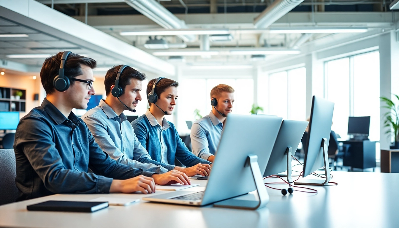 IT support businesses assisting clients in a vibrant office setting, signifying teamwork and efficiency.