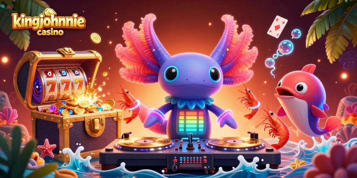 Experience kingjohnnie casino with a vibrant underwater scene featuring unique characters and explosive treasures.