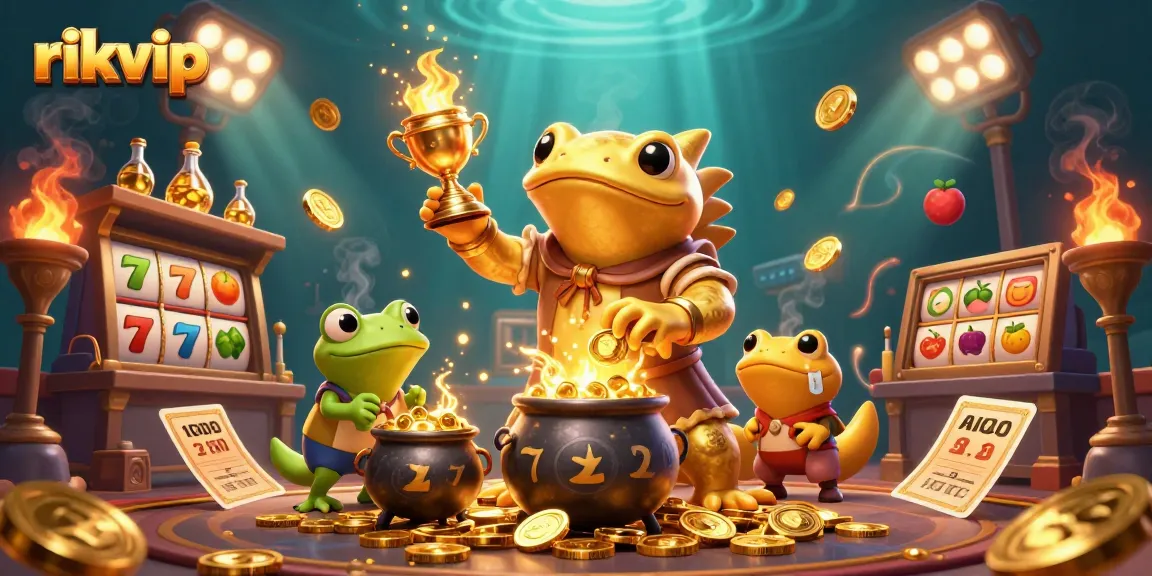 Experience the thrill of rikvip with a dynamic scene featuring unique gaming elements and characters.