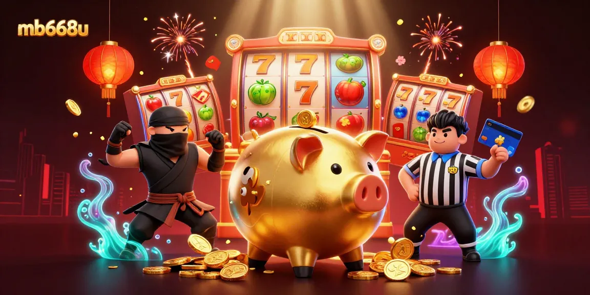 Spin lucky reels and win big with mb668u in this vibrant casino scene featuring energetic characters.