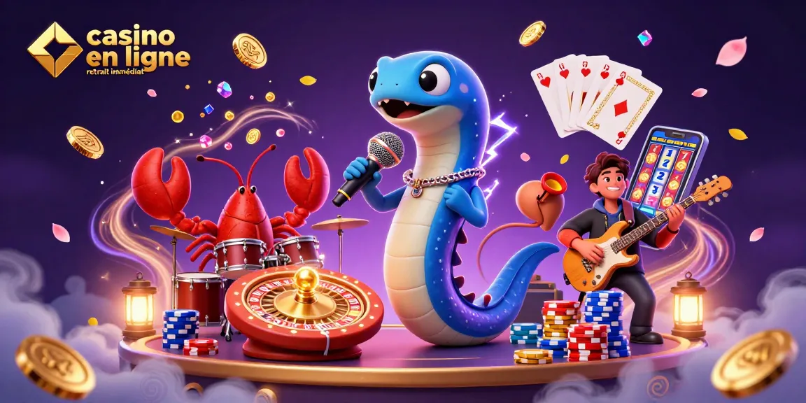 Illustration de casino en ligne retrait immédiat avec des éléments graphiques captivants et un univers sous-marin.
