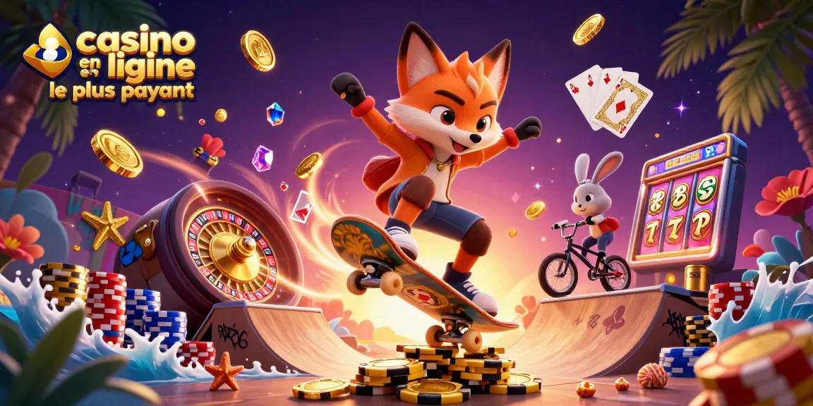 Obtenez des gains au casino en ligne le plus payant avec des renards et des lapins jouant aux jeux d'argent.